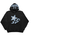 Load image into Gallery viewer, S Star Puff Print Hoodie (Black/Blue)
