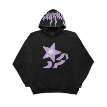 Load image into Gallery viewer, S Star Puff Print Hoodie (Black/Purple)
